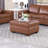 36.3" Genuine Cowhide Leather Ottoman-654804260