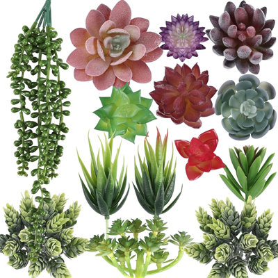 14 mini plantes succulentes artificielles réalistes pour la maison, le bureau, le bricolage, le jardin et le décor floral