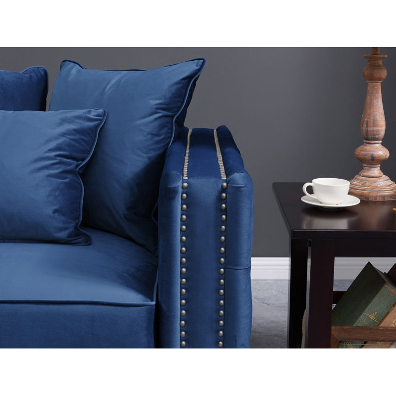 Velvet Armchair, Blue