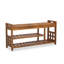 Banc de rangement pour chaussures en bois massif avec coussin-599729485