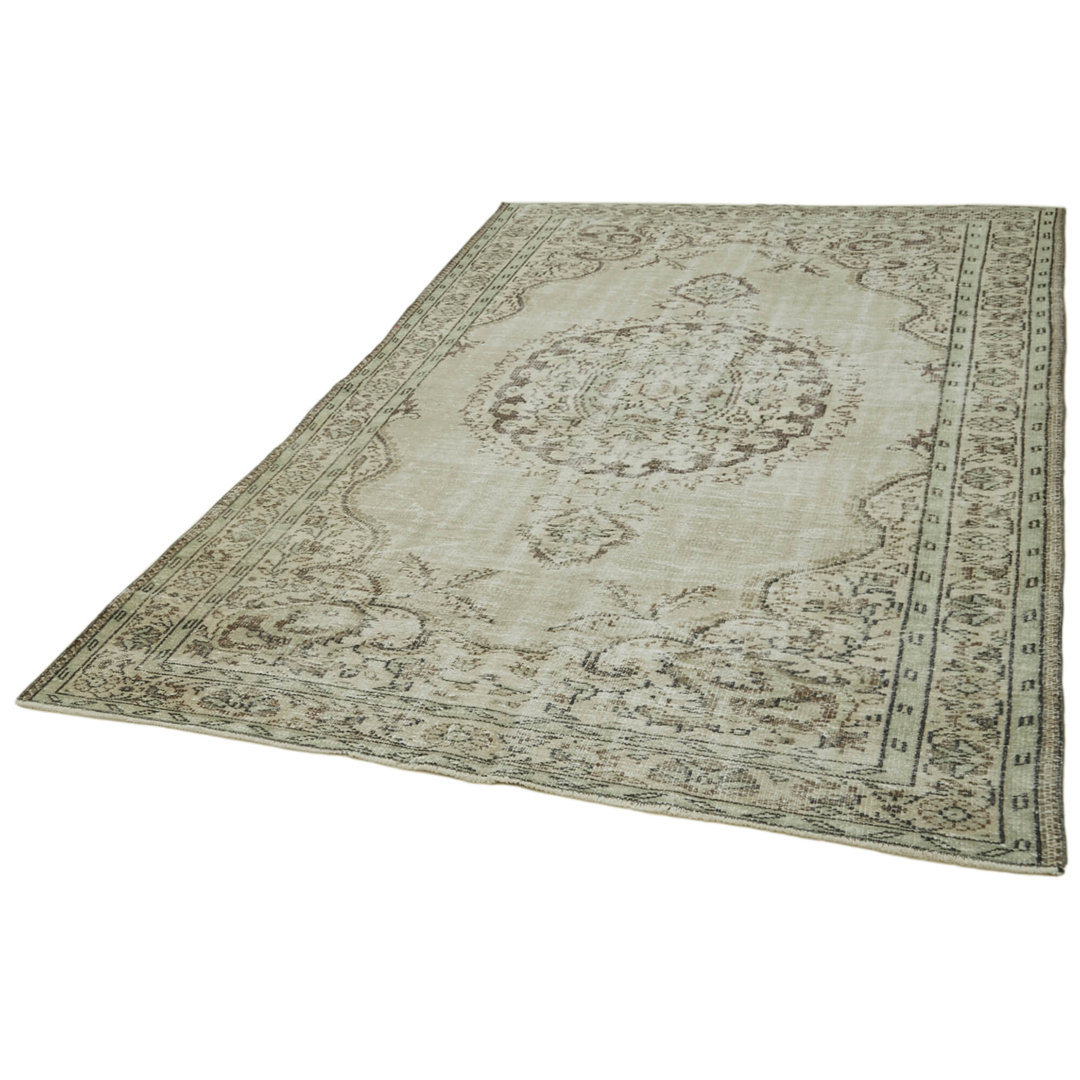 Vintage Beige Vintage Wool Handmade Area Rug