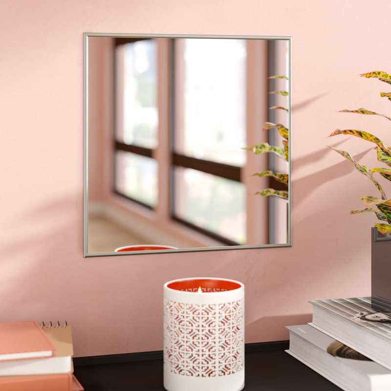 Metal Flat Wall Mirror, 34.1" H x 34.1" W