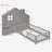 Twin Size House Bed with Window and Bedside Drawers,-1236224907