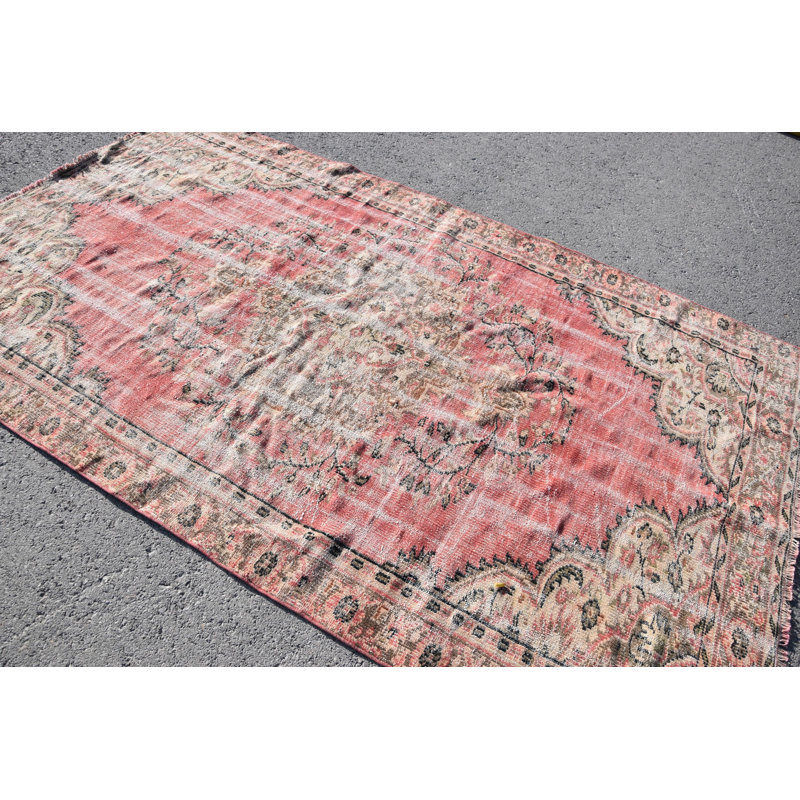 Tapis turc vintage délavé - Oushak antique, tapis oriental biologique pour le salon