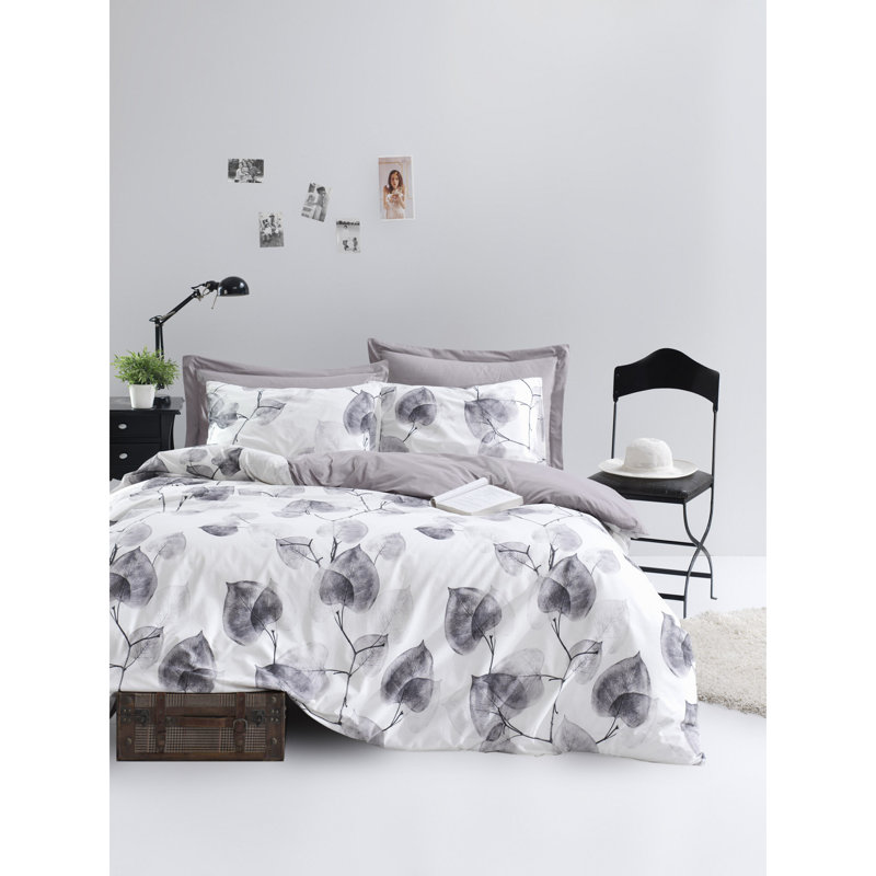 Ensemble de housse de couette 100% coton Ephialtes, Housse de couette très grand + 2 taies d'oreiller