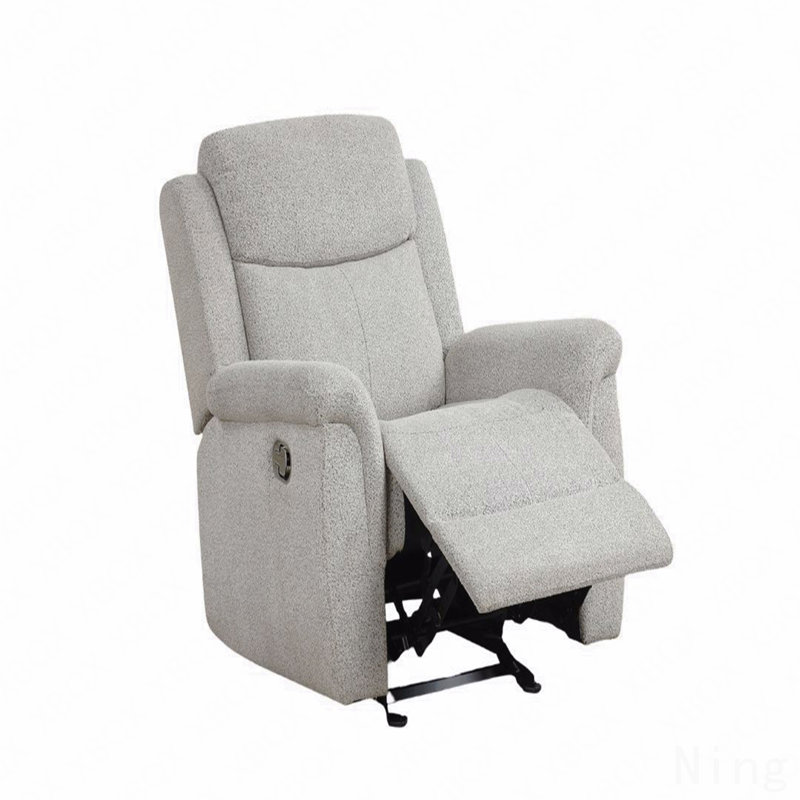 Fauteuil inclinable et oscillant manuel clair gris clair - Accoudoirs rembourrés, mousse haute densité
