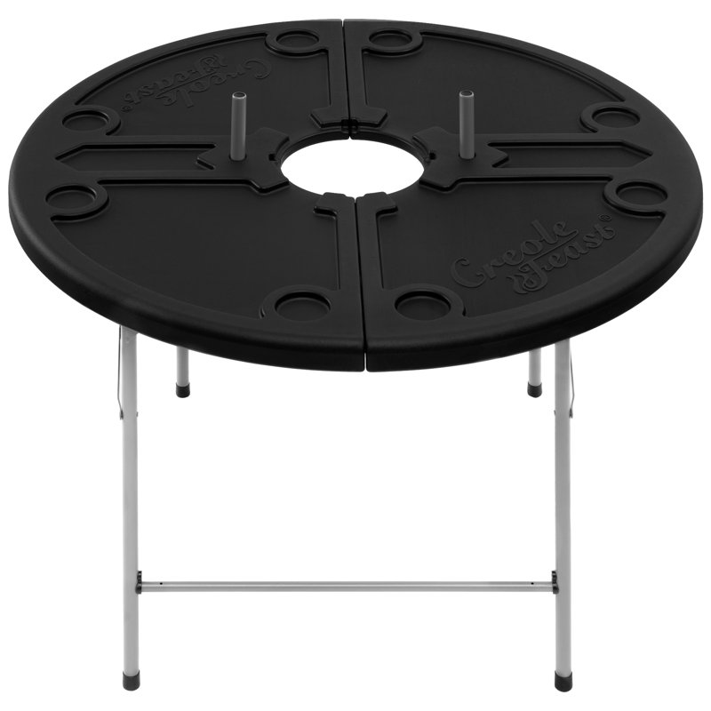  Table pliable ronde pour écrevisse de 47 po, table portable pour une utilisation intérieure et extérieure, noir