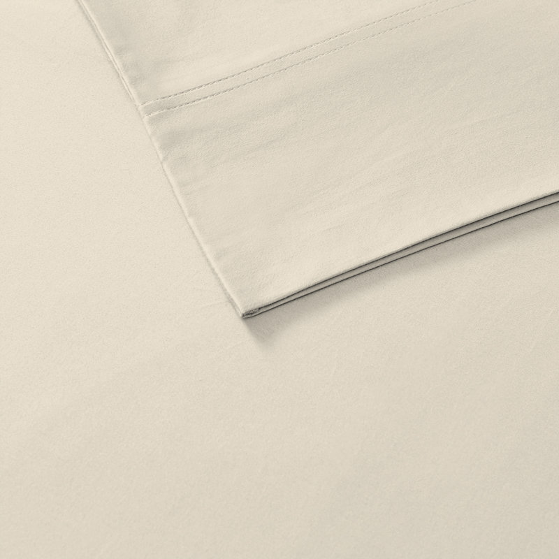 Ivory Queen Cotton Percale Fitted Sheet Set