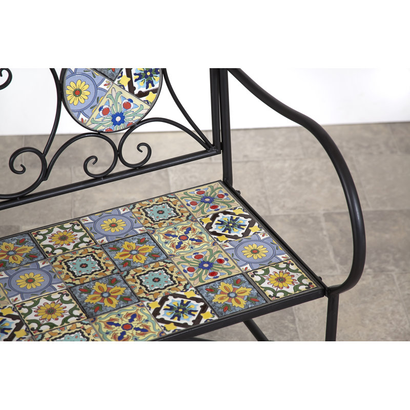 Iron Mosaic Garden Bench