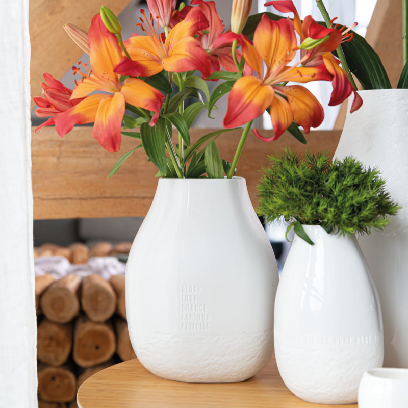 Freeform Porcelain Vase, 7.9" H x 4.9" W x 4.3" D