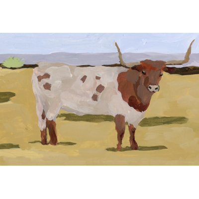 «Longhorn Bétail II» par Melissa Wang - peinture sur toile tendue