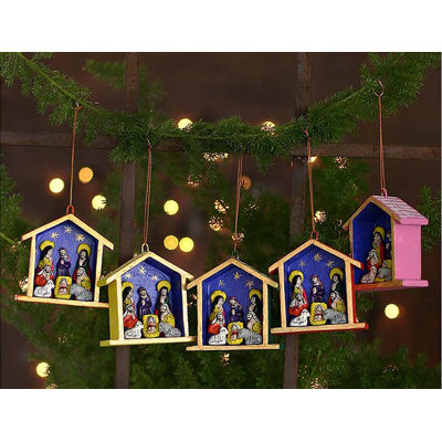 Ensemble d’ornement figurine suspendu 5 « huts »
