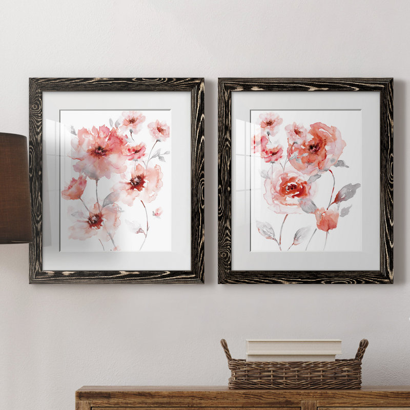 Translucent Blush I - ensemble de 2 reproductions d'art, H 20 po x l 17 po x P 1 po, H 31,5 po x l 47 po x P 1,5 po, Blanc