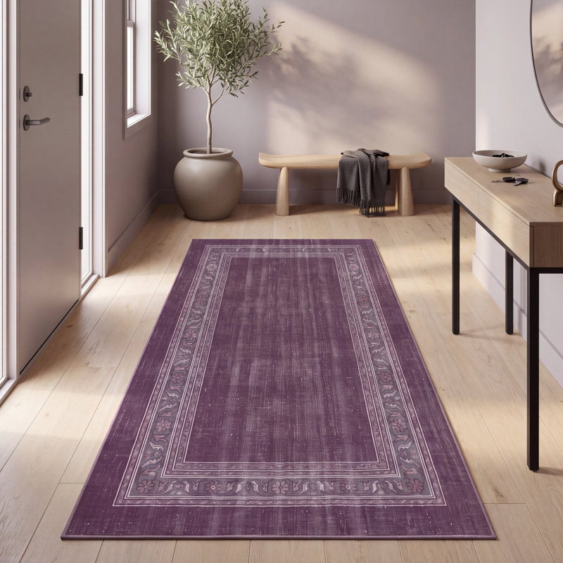 Tapis Rowan2 moderne à l'aspect vieilli, uni gris et blanc, lavable à la machine, antidérapant, à poils courts, pour l'intérieur et l'extérieur, adapté aux animaux domestiques, idéal pour le salon, la chambre, la salle à manger, l'entrée, le corridor ou le bureau.