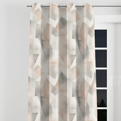 Rideaux obscurcissant Modern Room - Rideau à œillets à géométrie délavée rose - 1 panneau