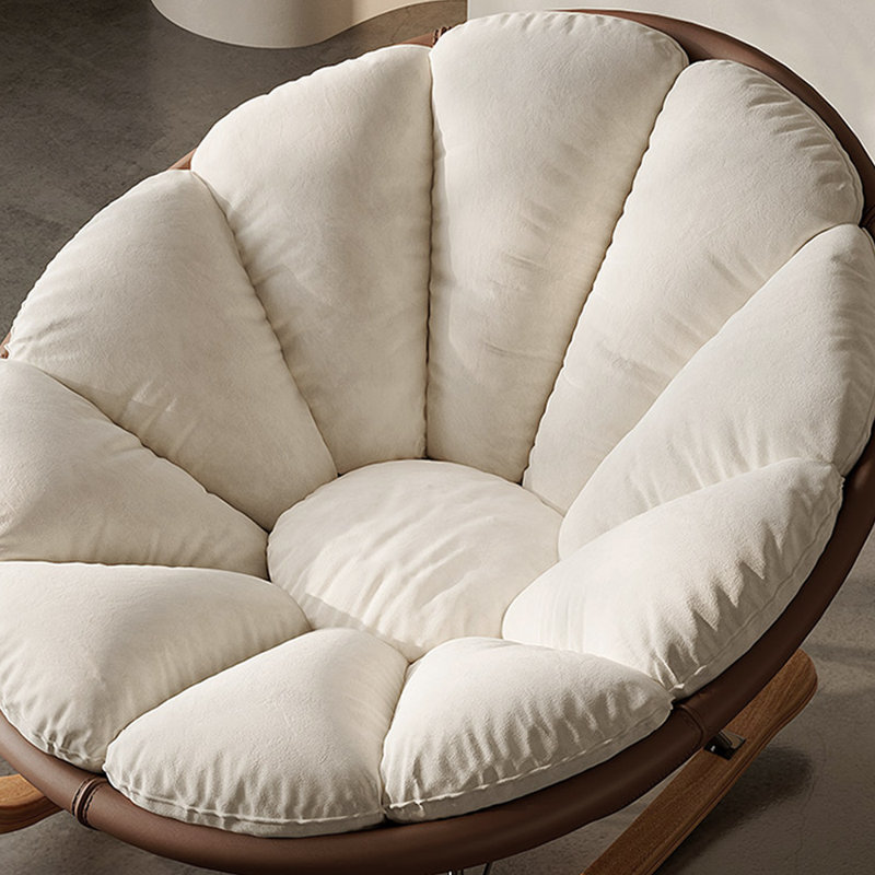 Modern Ergonomic Sunflower Casual Rocking Chair, Beige