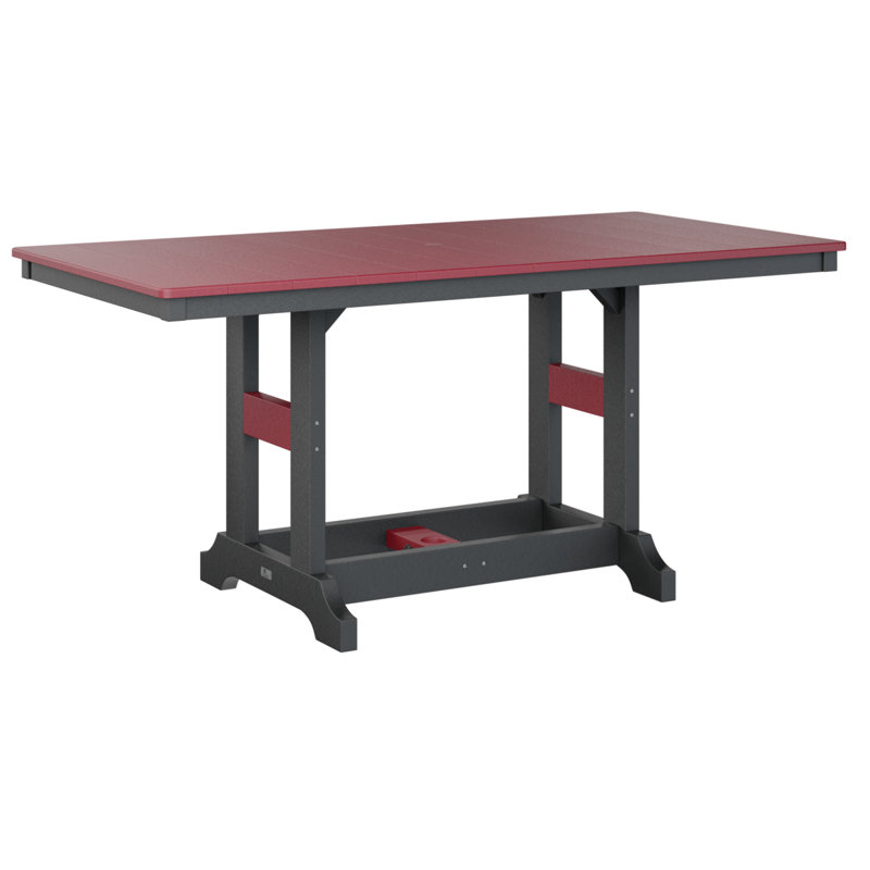 Garden Classic Outdoor Bar Table, Scarlet Red, Black