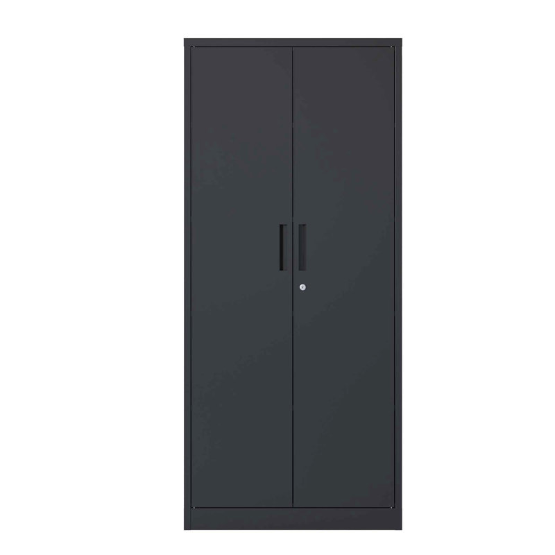 72"H Metal Garage Storage Cabinet, Black Tool Steel Locking Cabinet With Doors And 4 Shelves, Tall Cabinets For Garage Storage Systems Lockable File Cabinet For Home Office, Classroom/Pantry