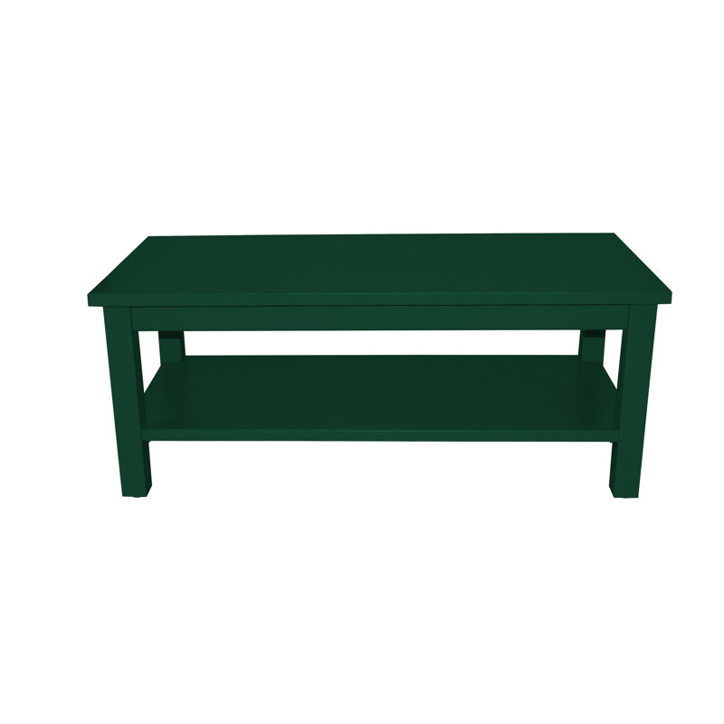 Table basse Versaloft en bois massif Amish avec tablette en peinture vert foncé - Table de conversation de salon fabriquée aux États-Unis
