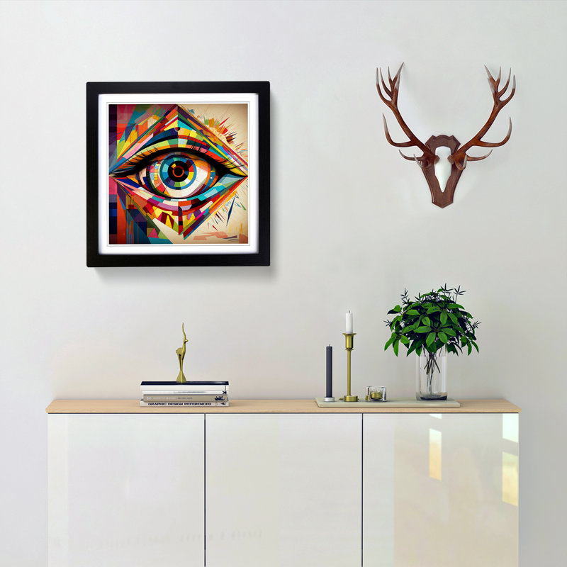 Single Picture Frame Print on Wood, Black