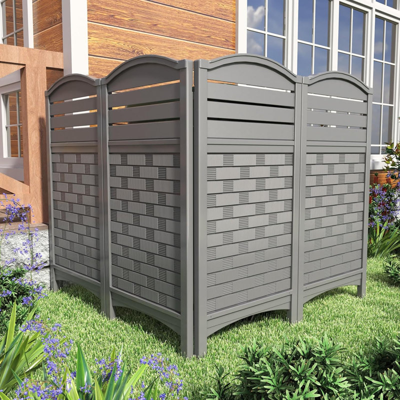 44.69'' H x 1.54'' W Resin Border Fencing Included, Grey