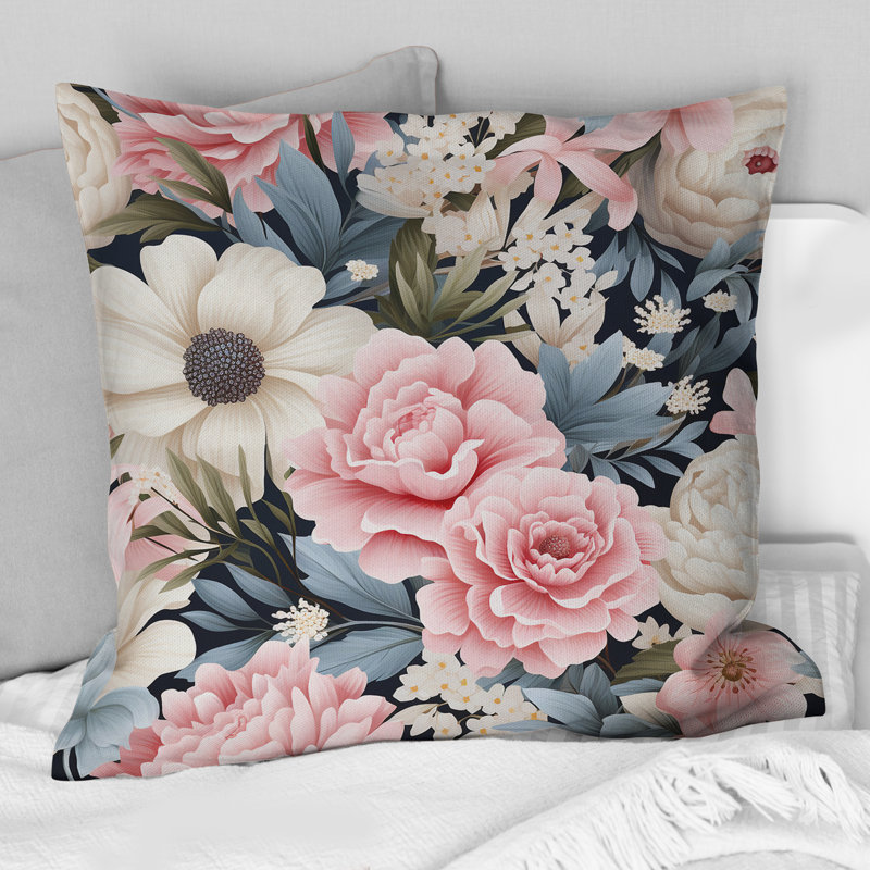 Coussin Boho Pastel Blooms, H 18 po x l 18 po