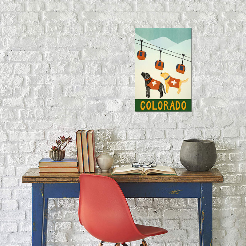 Colorado Ski Patrol by Stephen Huneck - Wrapped Canvas Print, 101.6 cm H x 66.04 cm W x 1.91 cm D