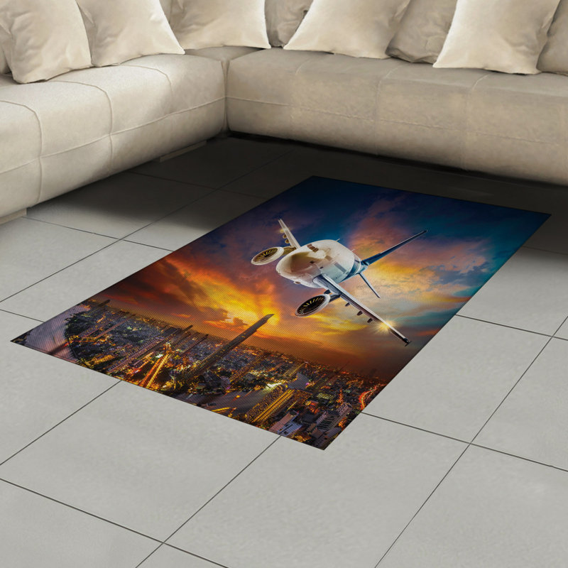 Travel High Density Long Fiber Poly Threads Decorative Area Rug Carpet, Rectangle 4' x 5'8"