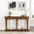 Constableville Transitional Oak Rectangular Console Table with Display Shelves | Stylish Storage for Living Room & Entryway-2073036982