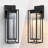 1 - Light 23''H Dimmable Led Black Iron and Water Ripple Glass Outdoor Wall Light with  Dusk to Dawn-93913830-86745564