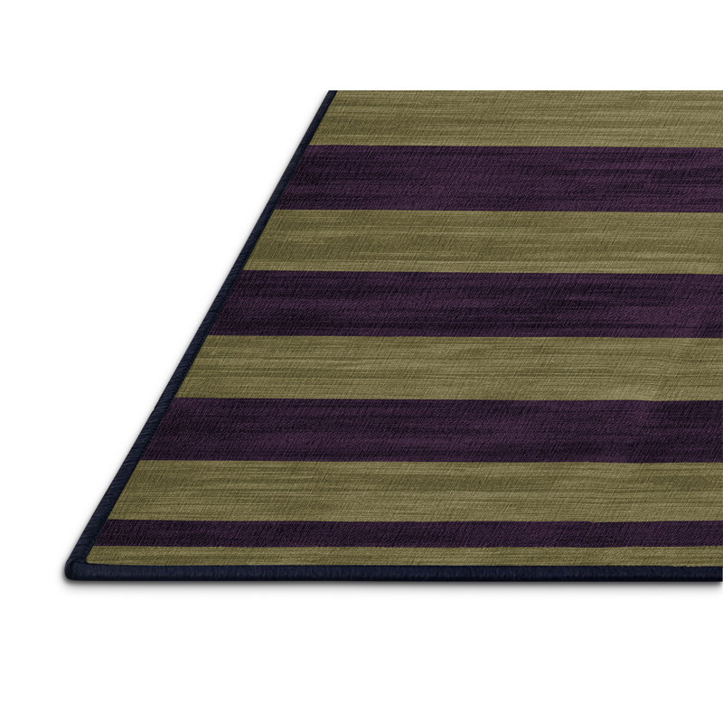 Tapis mauve à rayures horizontales lavable à la machine
