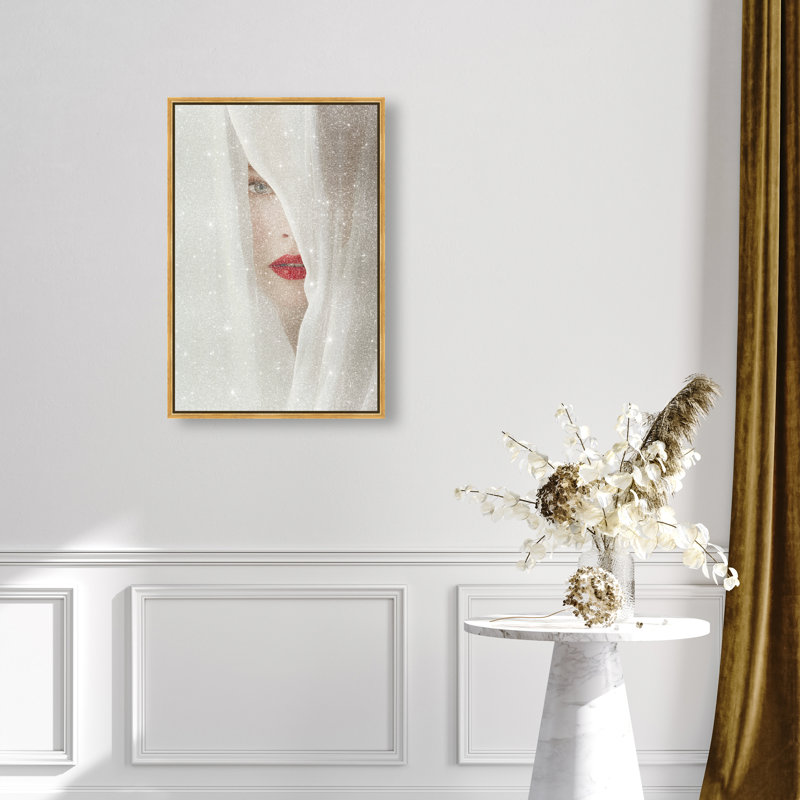 Secret Under Silk Print by Oliver Gal, 25"H x 17"W, Gold Floater Frame