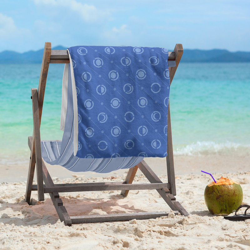 Serviette de plage Classic Moon Phases, Bleu marine / Bleu ciel