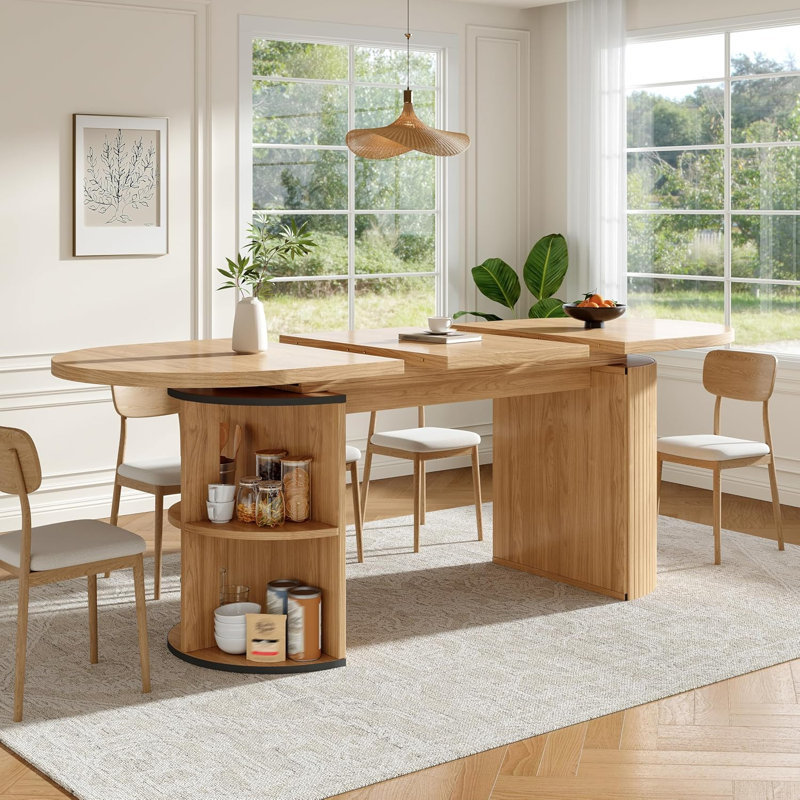 160 cm Dining Table, Natural Wood