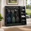Support de rangement en bois pour golf avec 5 tablettes et 3 compartiments à sacs