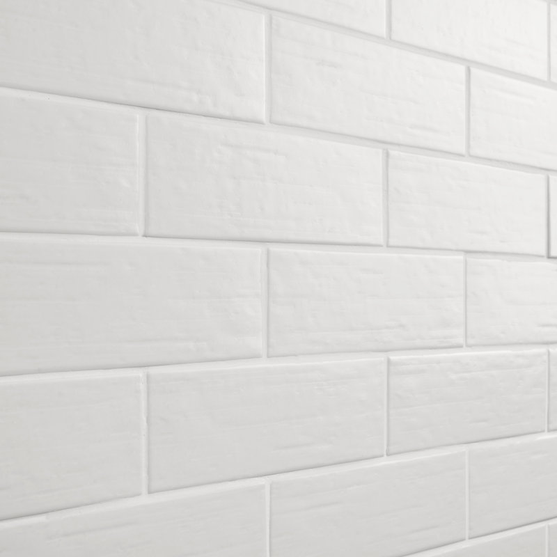 Furnace 3" x 9" Porcelain Brick Look Wall & Floor Tile (7.52 Sq. Ft. / Case), Matte White
