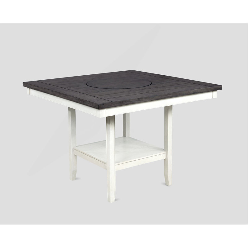 Table de salle à manger à hauteur de comptoir de style contemporain 1Pc, Gris, Blanc cassé