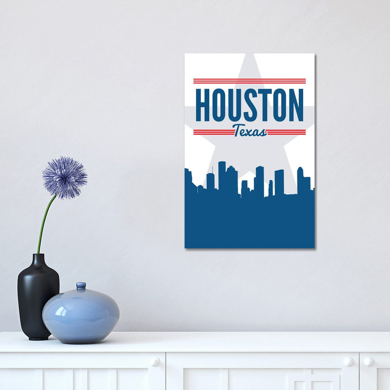 Houston Skyline 1 Piece Wrapped Canvas Wall Art, 30.48 cm H x 45.72 cm W