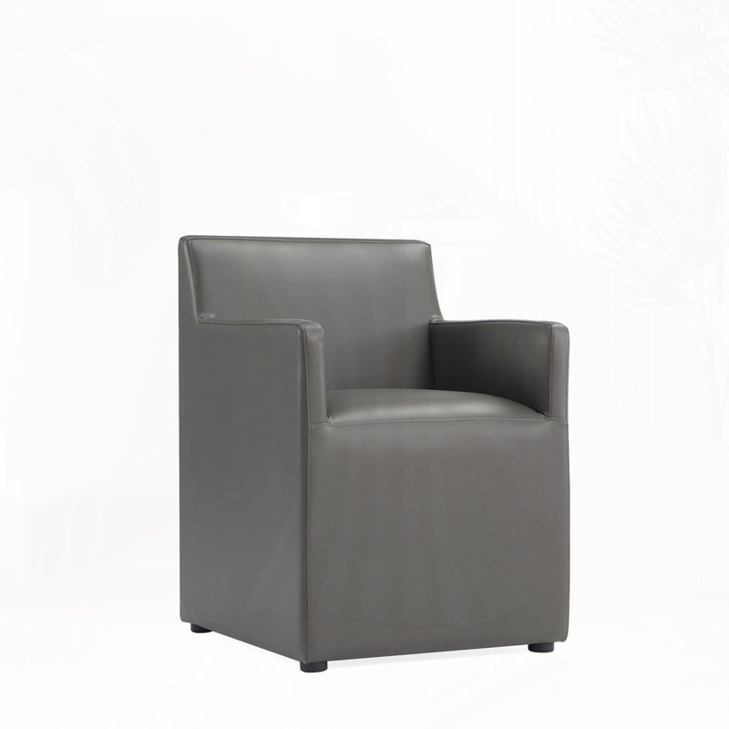 Fauteuil de salle à manger en similicuir, Gris