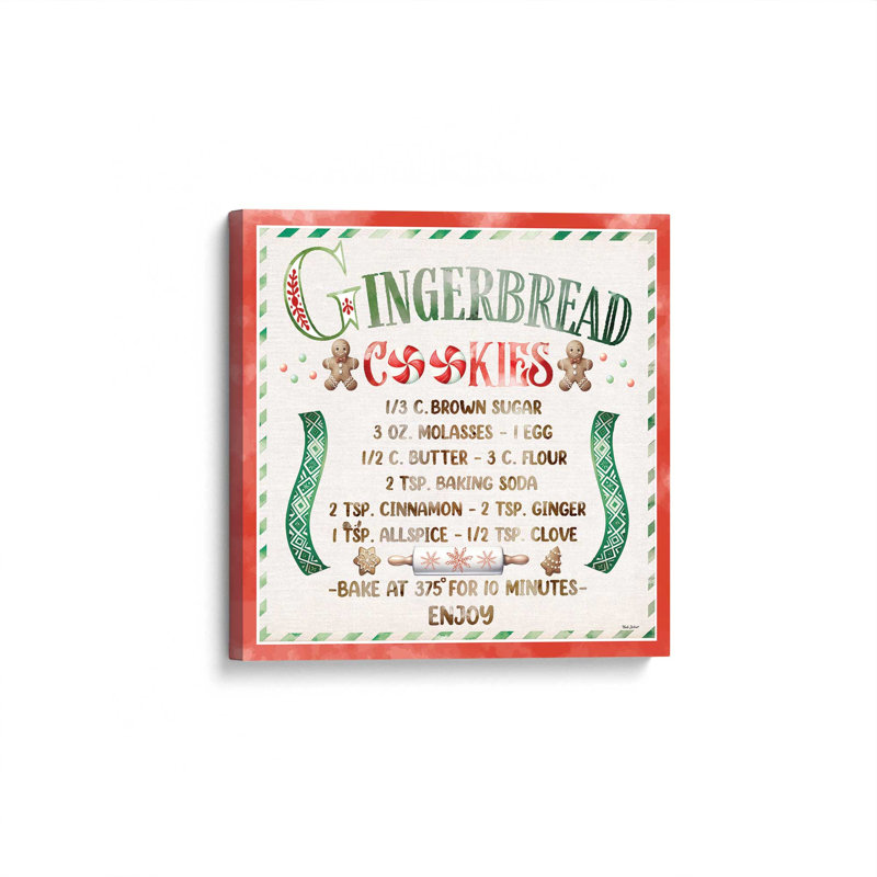 «Gingerbread Cookies» par Nicole DeCamp, reproduction d'art, L 30 po x H 30 po, Toile tendue, Ne s’applique pas