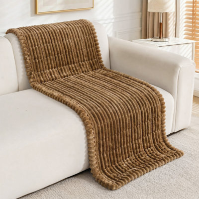 Luxury Soft Faux Fur Sofa Cover,Thick Shaggy Plush Slipcover, Non-Slip- Versatile Use As Sofa Pad, Bay Window Mat, Headboard Cover, Tatami, Pet Cushion