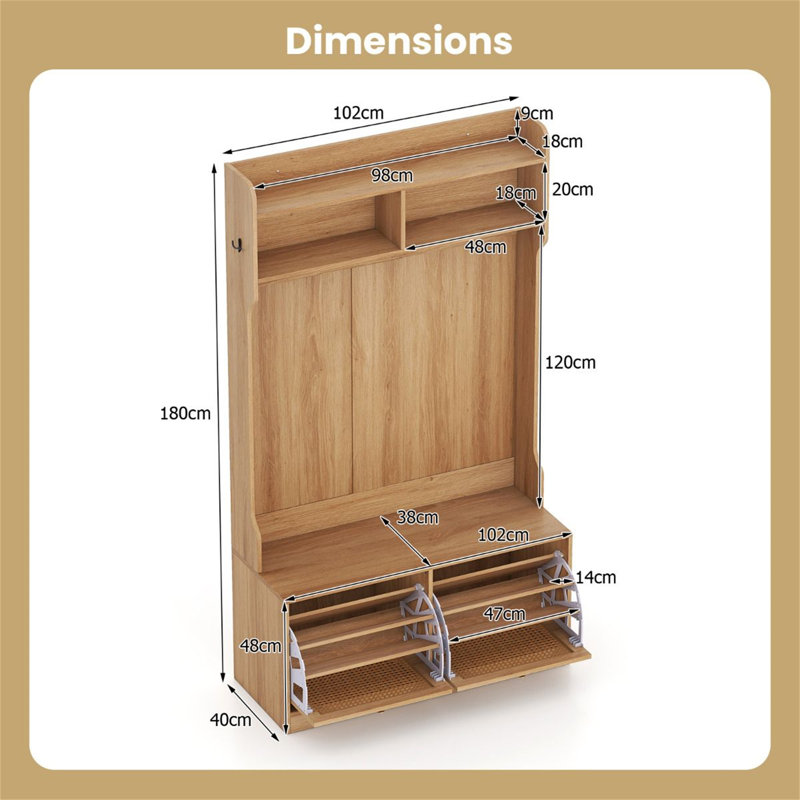 Hall Tree 102cm Wide