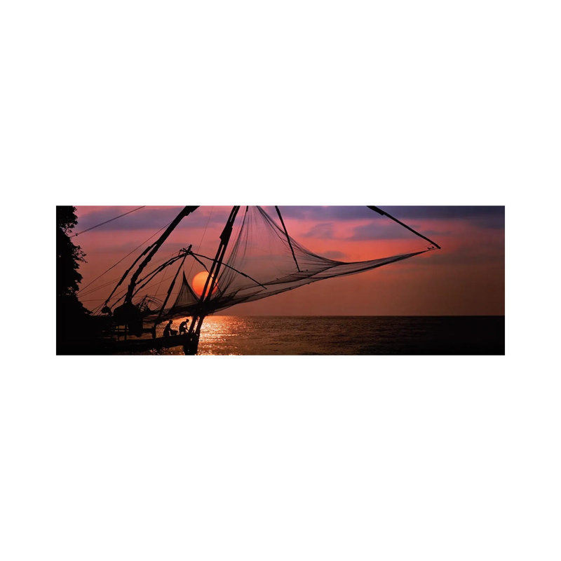 Fishing Nets Cochin India by Panoramic Images - Wrapped Canvas Panoramic Gallery-Wrapped Canvas Giclée