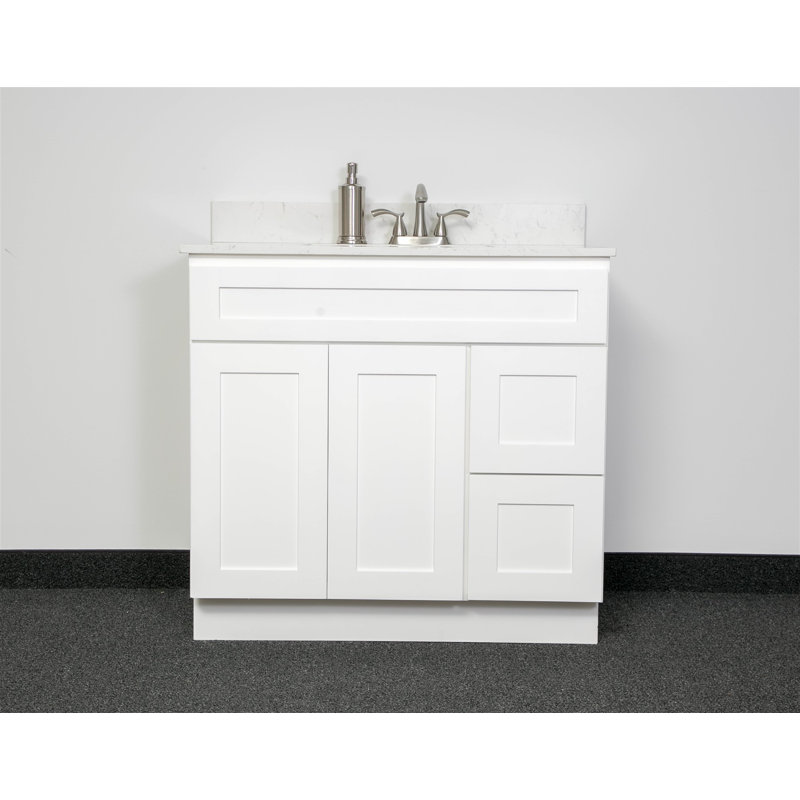 White 36'' Single Freestanding Bathroom Vanity Base