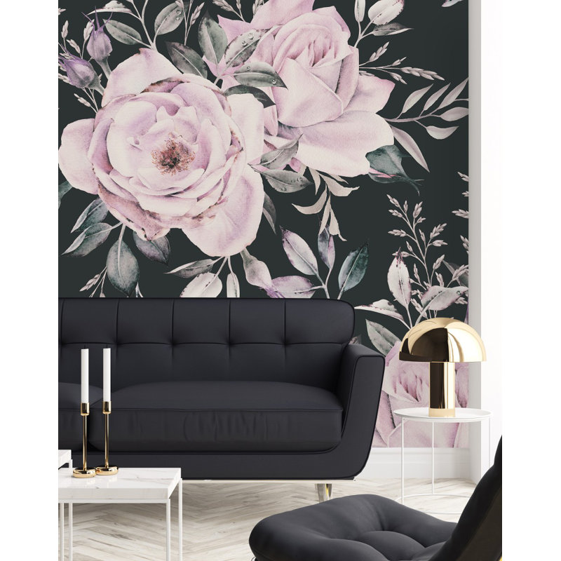 Peel & Stick Floral Wall Mural, 8.33' W x 8.33' L