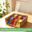Acacia Wood Tea Bag Organizer Storage Box with 6 Compartments Tea Chest Box with Clear Acrylic Transparent Hinged Lid