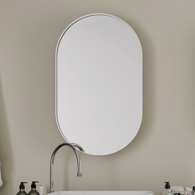 20x34” White Oval Medicine Cabinet, White