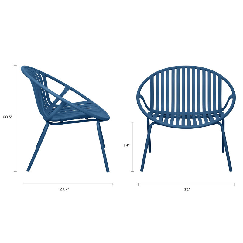 Eideen Outdoor Lounge Chair, Blue