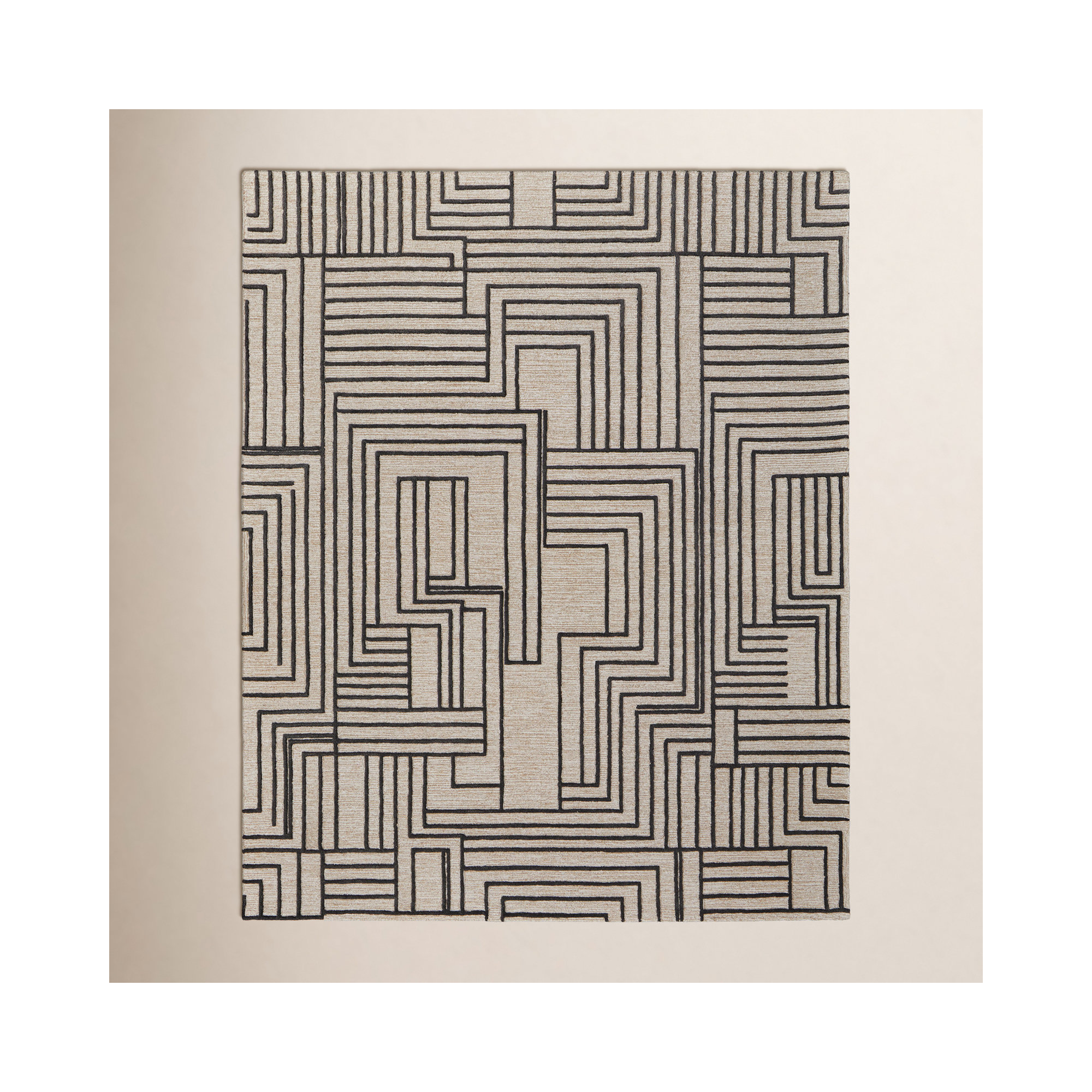 Gansett Modern Geometric, Tan/Brown Area Rug, Rectangle 5' x 8'