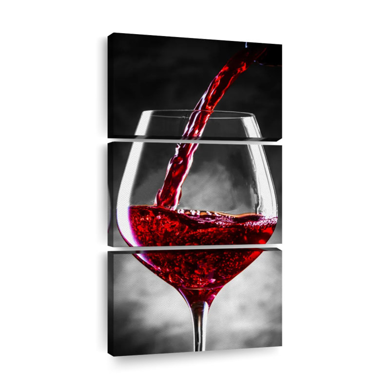 " Red Wine Is Served " by SodaPopArt 3 - Pieces, 12" H x 27" W x 1" D